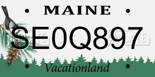SE0Q897 Maine License Plate