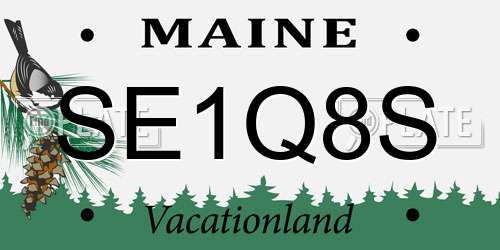 SE1Q8S Maine License Plate