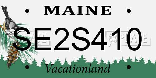 SE2S410 Maine License Plate