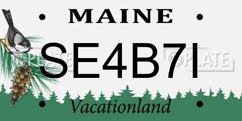 SE4B7I Maine License Plate
