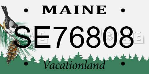 SE76808 Maine License Plate