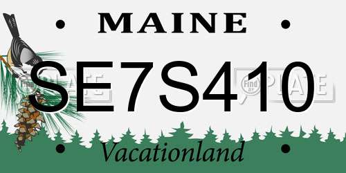 SE7S410 Maine License Plate