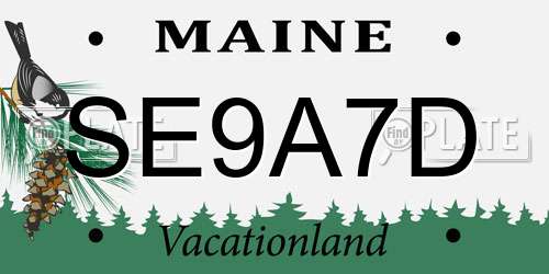 SE9A7D Maine License Plate