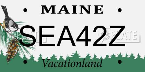 SEA42Z Maine License Plate