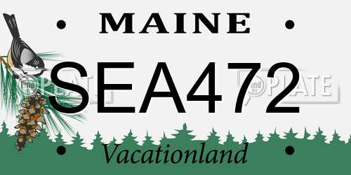 SEA472 Maine License Plate