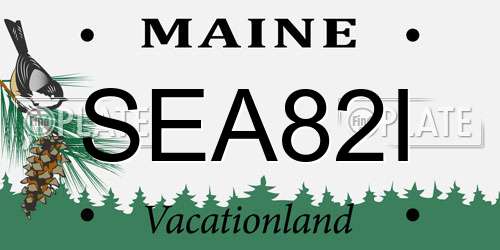 SEA82I Maine License Plate