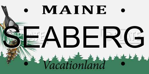 SEABERG Maine License Plate