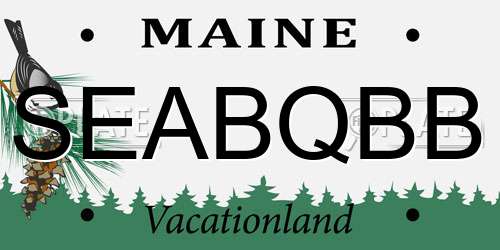 SEABQBB Maine License Plate