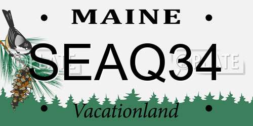 SEAQ34 Maine License Plate