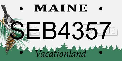 SEB4357 Maine License Plate