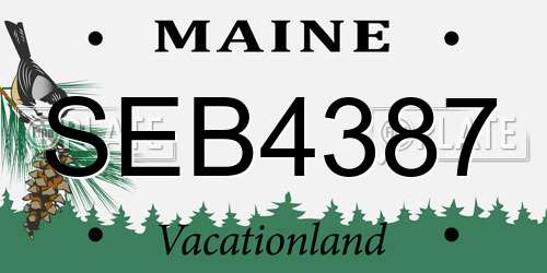 SEB4387 Maine License Plate