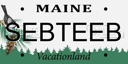 SEBTEEB Maine License Plate