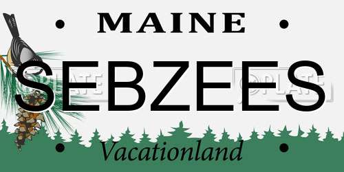 SEBZEES Maine License Plate