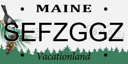 SEFZGGZ Maine License Plate