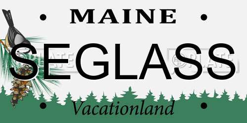 SEGLASS Maine License Plate