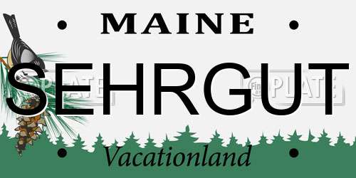 SEHRGUT Maine License Plate