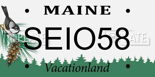 SEIO58 Maine License Plate