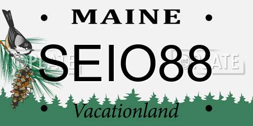 SEIO88 Maine License Plate