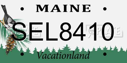 SEL8410 Maine License Plate