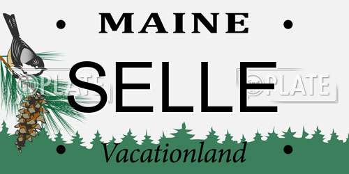 SELLE Maine License Plate