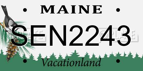 SEN2243 Maine License Plate