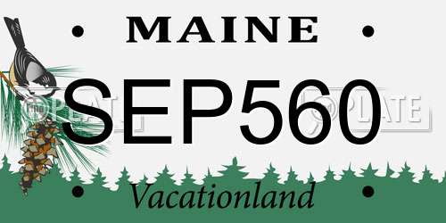 SEP560 Maine License Plate