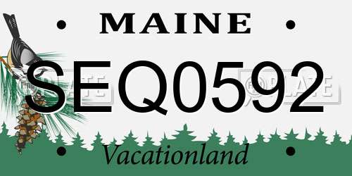 SEQ0592 Maine License Plate
