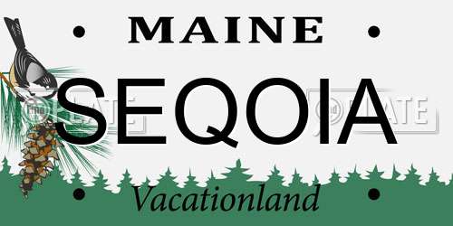 SEQOIA Maine License Plate