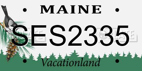 SES2335 Maine License Plate
