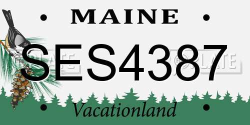 SES4387 Maine License Plate