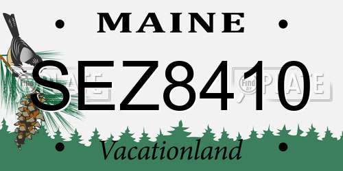 SEZ8410 Maine License Plate