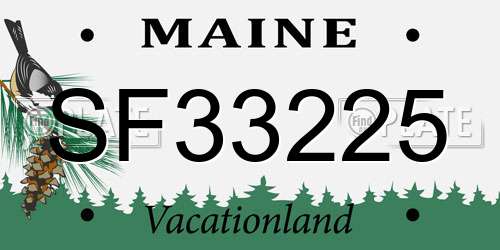 SF33225 Maine License Plate