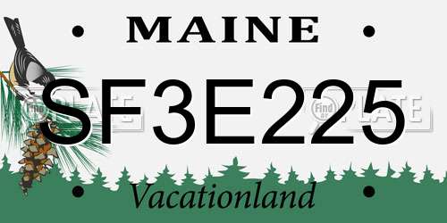 SF3E225 Maine License Plate