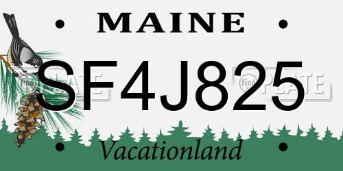 SF4J825 Maine License Plate