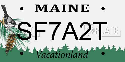 SF7A2T Maine License Plate