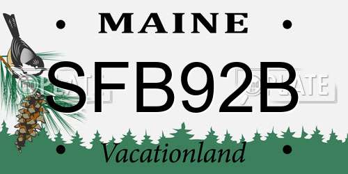 SFB92B Maine License Plate