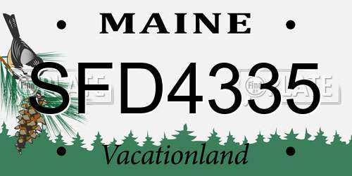 SFD4335 Maine License Plate