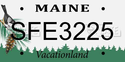 SFE3225 Maine License Plate