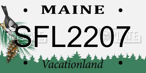 SFL2207 Maine License Plate