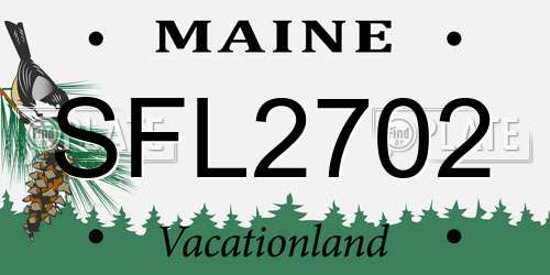 SFL2702 Maine License Plate
