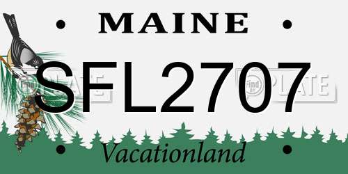 SFL2707 Maine License Plate