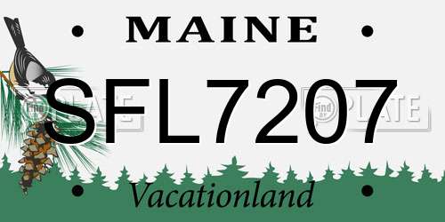 SFL7207 Maine License Plate