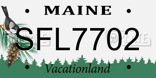 SFL7702 Maine License Plate