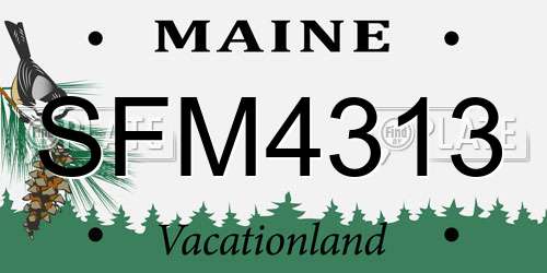 SFM4313 Maine License Plate