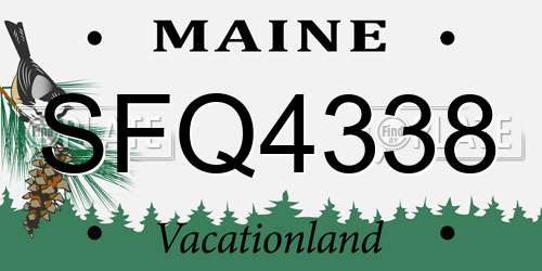 SFQ4338 Maine License Plate