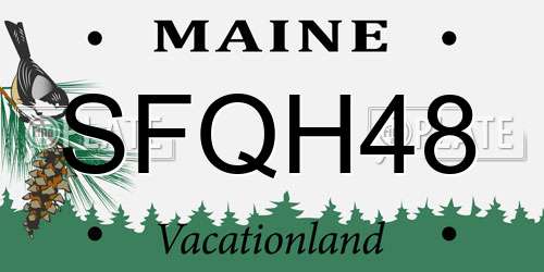 SFQH48 Maine License Plate