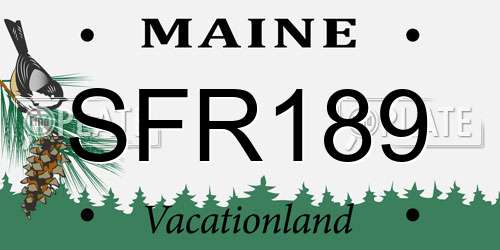 SFR189 Maine License Plate