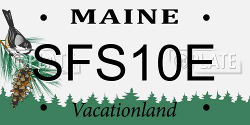 SFS10E Maine License Plate