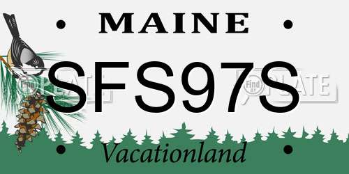SFS97S Maine License Plate