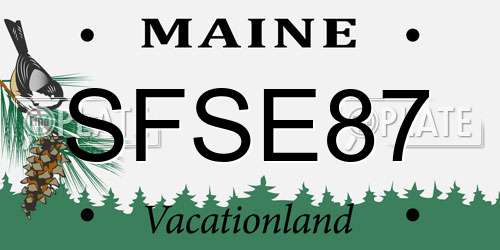 SFSE87 Maine License Plate